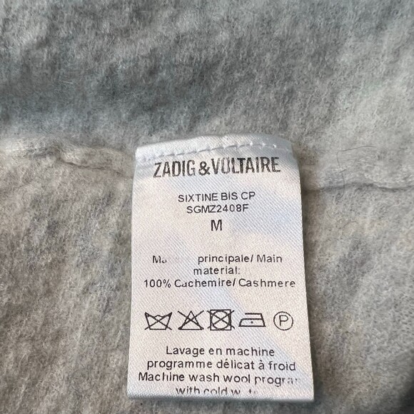 Zadig & Voltaire Cashmere Sixtine Skull Full Zip Cardigan Size Medium - Picture 6 of 6